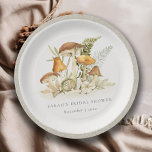 Rust Orange Mushroom Fern Foliage Bridal Shower Paper Plates<br><div class="desc">For any further customisation or any other matching items,  please feel free to contact me at yellowfebstudio@gmail.com</div>