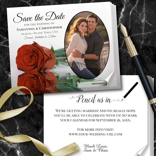 Rust Orange Rose BUDGET Photo Save The Date Flyer