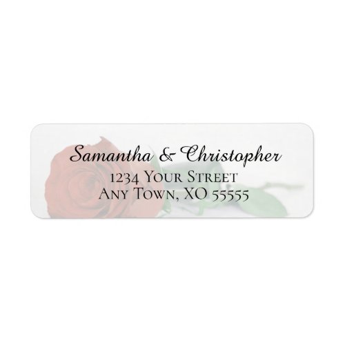 Rust Orange Rose Elegant Wedding Return Address Label