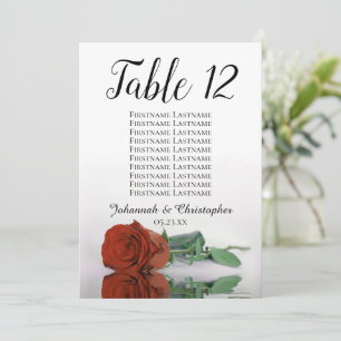 Rust Orange Rose Wedding Table Seating Chart Large