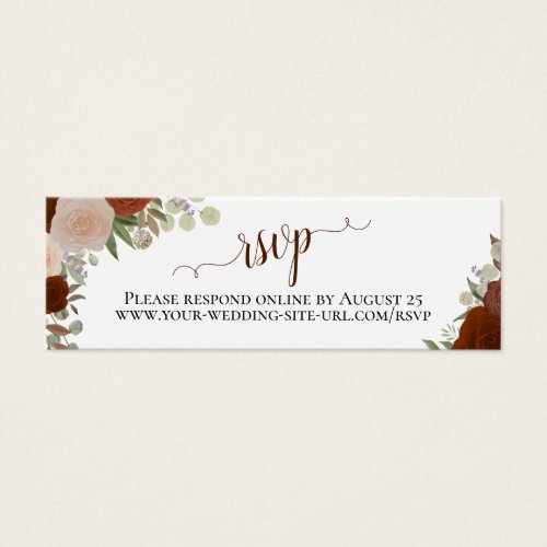 Rust Orange Roses Rustic Floral RSVP Online Card