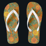 Rust Orange Wedding Vintage Floral Flip Flops<br><div class="desc">Beautiful rust orange wedding invitations and decor with classic vintage roses and peony florals!  An elegant sophisticated look that is great for a spring,  summer or fall wedding or event!</div>