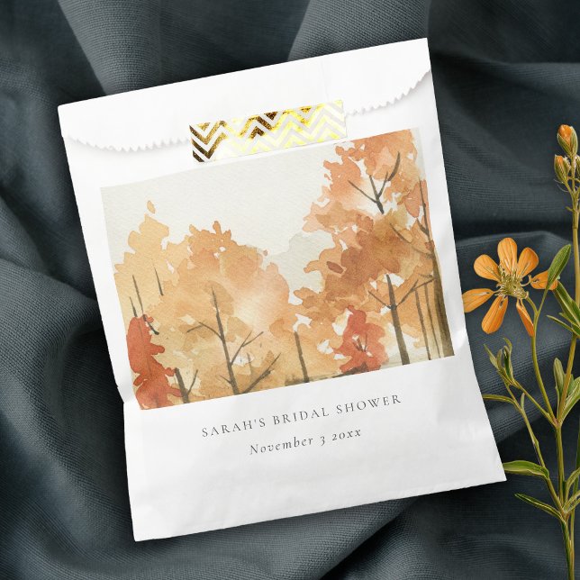 Rust Orange Yellow Autumn Fall Tree Bridal Shower Favor Bag (Creator Uploaded)