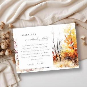 Rust Orange Yellow Autumn Landscape Wedding Thank You Card
