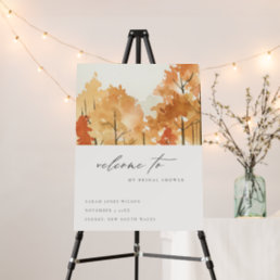 Rust Orange Yellow Fall Tree Bridal Shower Welcome Foam Board