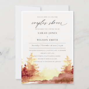 Rust Orange Yellow Fall Tree Couples Shower Invite