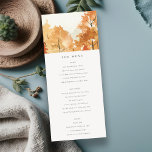 Rust Orange Yellow Fall Trees Wedding Menu Card<br><div class="desc">For any further customisation or any other matching items,  please feel free to contact me at yellowfebstudio@gmail.com</div>