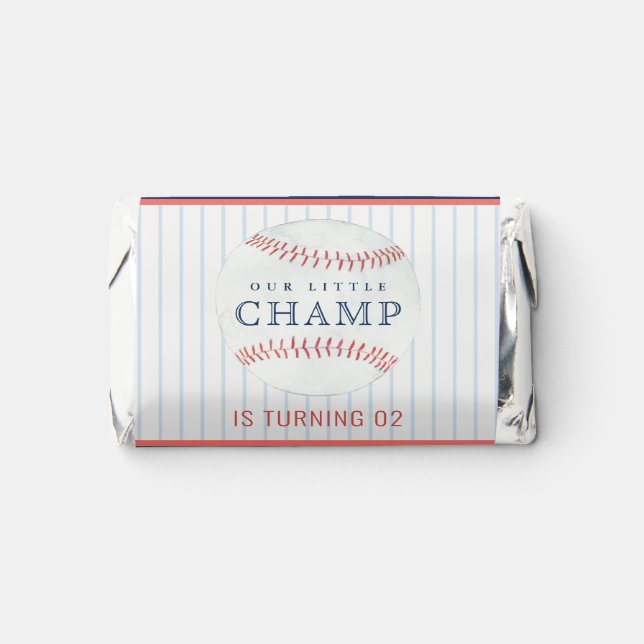 Rust Our Little Champ Baseball Any Age Birthday Hershey's Miniatures (Front)
