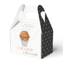 Rust Our Little Champ Basketball Any Age Birthday Favor Boxes