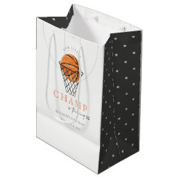 Rust Our Little Champ Basketball Any Age Birthday Medium Gift Bag