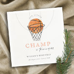 Rust Our Little Champ Basketball Any Age Birthday Napkins<br><div class="desc">For any further customisation or any other matching items,  please feel free to contact me at yellowfebstudio@gmail.com</div>