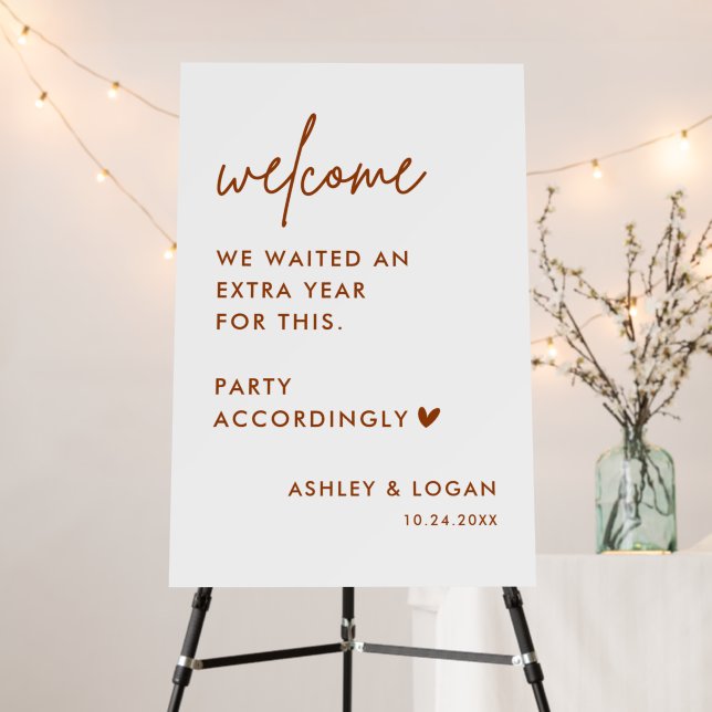 Rust Party Accordingly Postponed Wedding Foam Board (In Situ (Stand))