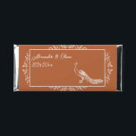 Rust Peacock Flourish Wedding Hershey Bar Favors<br><div class="desc">Pass out wedding favors for your guests with Rust Peacock Flourish Wedding Hershey Bar Favors.  Wrapper design features an elegant peacock adorned with flourishes.  Personalize with the groom and bride's names along with the wedding date. Additional wedding stationery available with this design as well.</div>