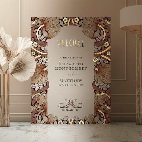 Rust Pimpernel William Morris Wedding Welcome Sign