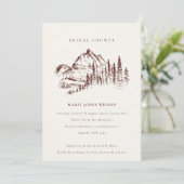 Rust Pine Mountain Sketch Bridal Shower Invite (Standing Front)