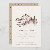 Rust Pine Mountain Sketch Bridal Shower Invite (Front/Back)