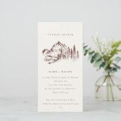 Rust Pine Mountain Sketch Couples Shower Invite (Standing Front)