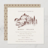 Rust Pine Mountain Sketch Couples Shower Invite (Front/Back)