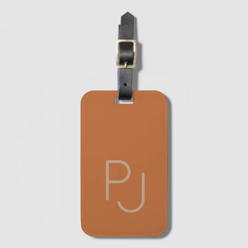 Rust professional custom monogram masculine  luggage tag