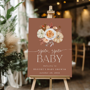 Rust Pumpkin Spice Baby Shower Welcome Sign