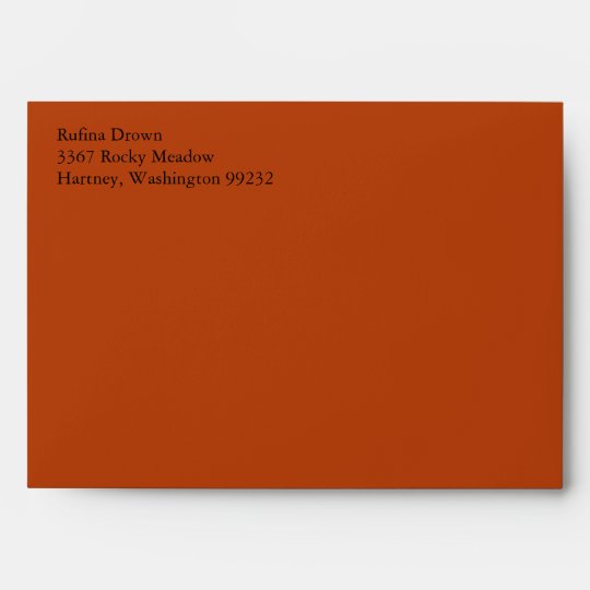 Rust Red A7 5x7 Custom Preaddressed Envelopes