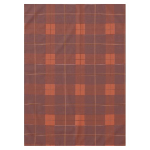 Rust Red and Orange Plaid Pattern Tablecloth