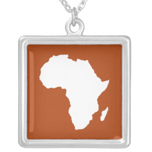 Rust Red Audacious Africa Silver Plated Necklace