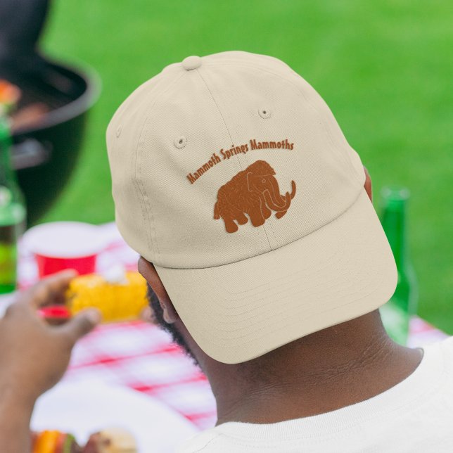 Rust Red Cartoon Woolly Mammoth Personalized Hat (Creator Uploaded)