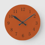 Rust Red Earth Tone Kitchen Wall Clock at Zazzle