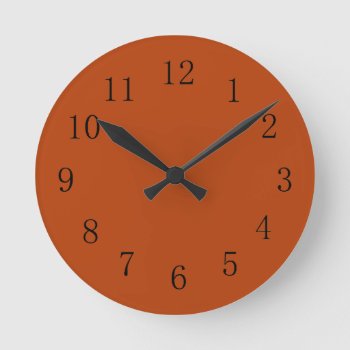 Rust Red Earth Tone Kitchen Wall Clock by Red_Clocks at Zazzle