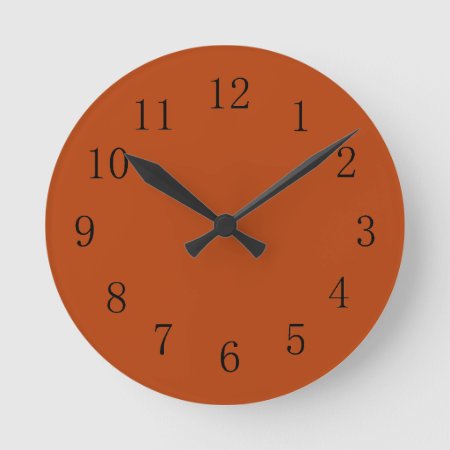 Rust Red Earth Tone Kitchen Wall Clock