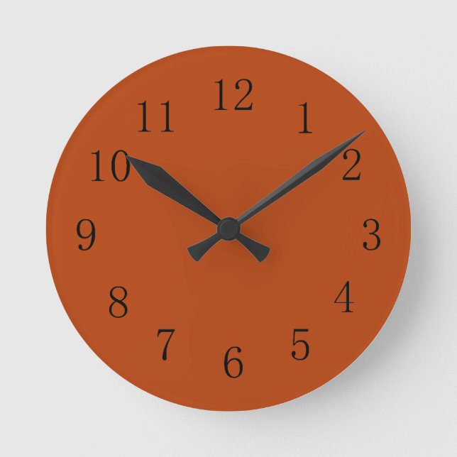 Rust Red Earth Tone Kitchen Wall Clock (Front)