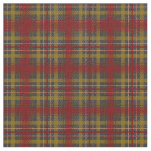 Rust Red, Gray and Gold Fall Plaid Fabric