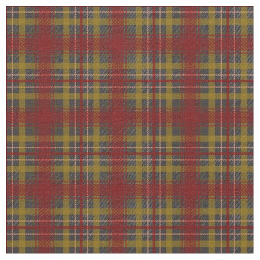 Rust Red, Gray and Gold Fall Plaid Fabric