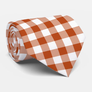 Rust Red Plaid Gingham Neck Tie