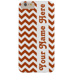 Rust Red Safari Chevron with customizable name Barely There iPhone 6 Plus Case