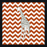 Rust Red Safari Chevron with Pop Art Giraffe Poster<br><div class="desc">Mod Chevron pattern in Emporio Moffa's Safari Moods color palette,  with pop art giraffe on one side.</div>