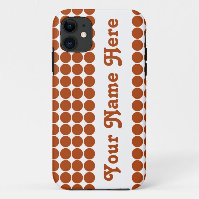 Rust Red Safari Dot with name Case-Mate iPhone Case (Back)