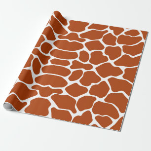 Rust Red Safari Giraffe Wrapping Paper