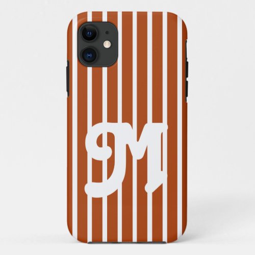 Rust Red Safari Stripe iPhone 11 Case