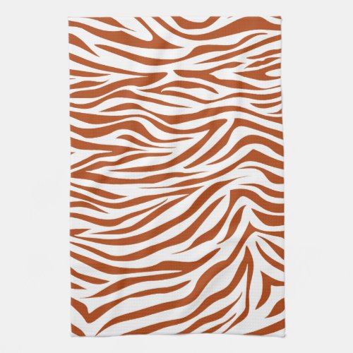 Rust Red Safari Zebra Kitchen Towel