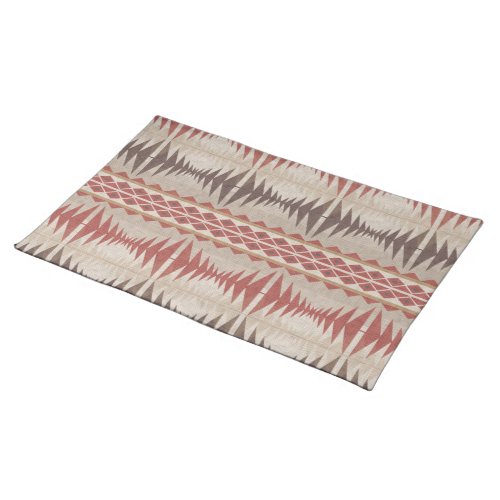 Rust Red Taupe Beige Dark Brown Tribal Art Cloth Placemat