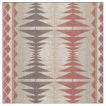 Rust Red Taupe Beige Dark Brown Tribal Art Fabric