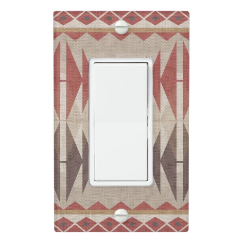 Rust Red Taupe Beige Dark Brown Tribal Art Light Switch Cover
