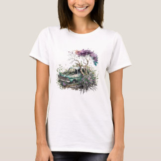 Rust & Reflection: Watercolor Vintage Cars T-Shirt