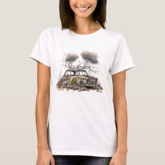 Rust & Reflection: Watercolor Vintage Cars T-Shirt