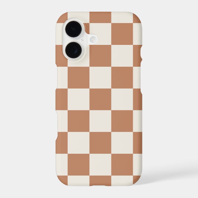 Rust Retro Check Case-Mate iPhone Case (Back)