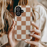 Rust Retro Check iPhone 16 Case<br><div class="desc">Trendy boho checkerboard print phone case in cream and rust orange colors. Use the design tools to add your own monogram,  name or other text,  or change the background color to create a unique one of a kind device cover.</div>
