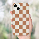 Rust Retro Check Case-Mate iPhone 14 Case<br><div class="desc">Trendy boho checkerboard print phone case in burnt orange and cream colors. Use the design tools to add your own monogram,  name or other text,  or change the background color to create a unique one of a kind device cover.</div>