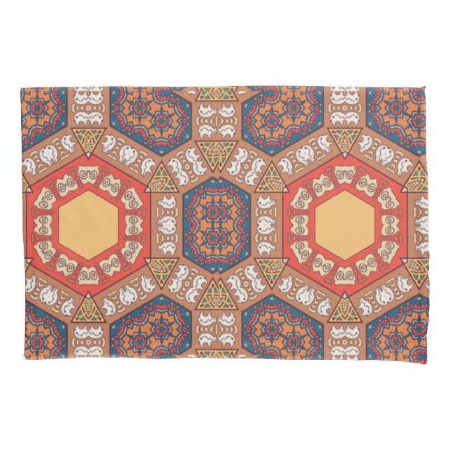 Rust Round Reversible Pillow Case (Front)